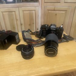 Konica Camera With  2 Lenses 