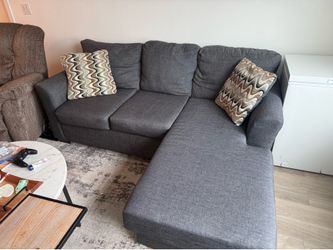 Gray section with Chase and pillows $500