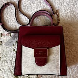 Coach C6994 Women's Mini Pepper Crossbody Colorblock Pebble Leather NEW!