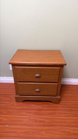 2-Drawer Wood Nightstand Bedside Table