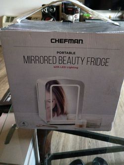 Chefman portable mirrored beauty fridge