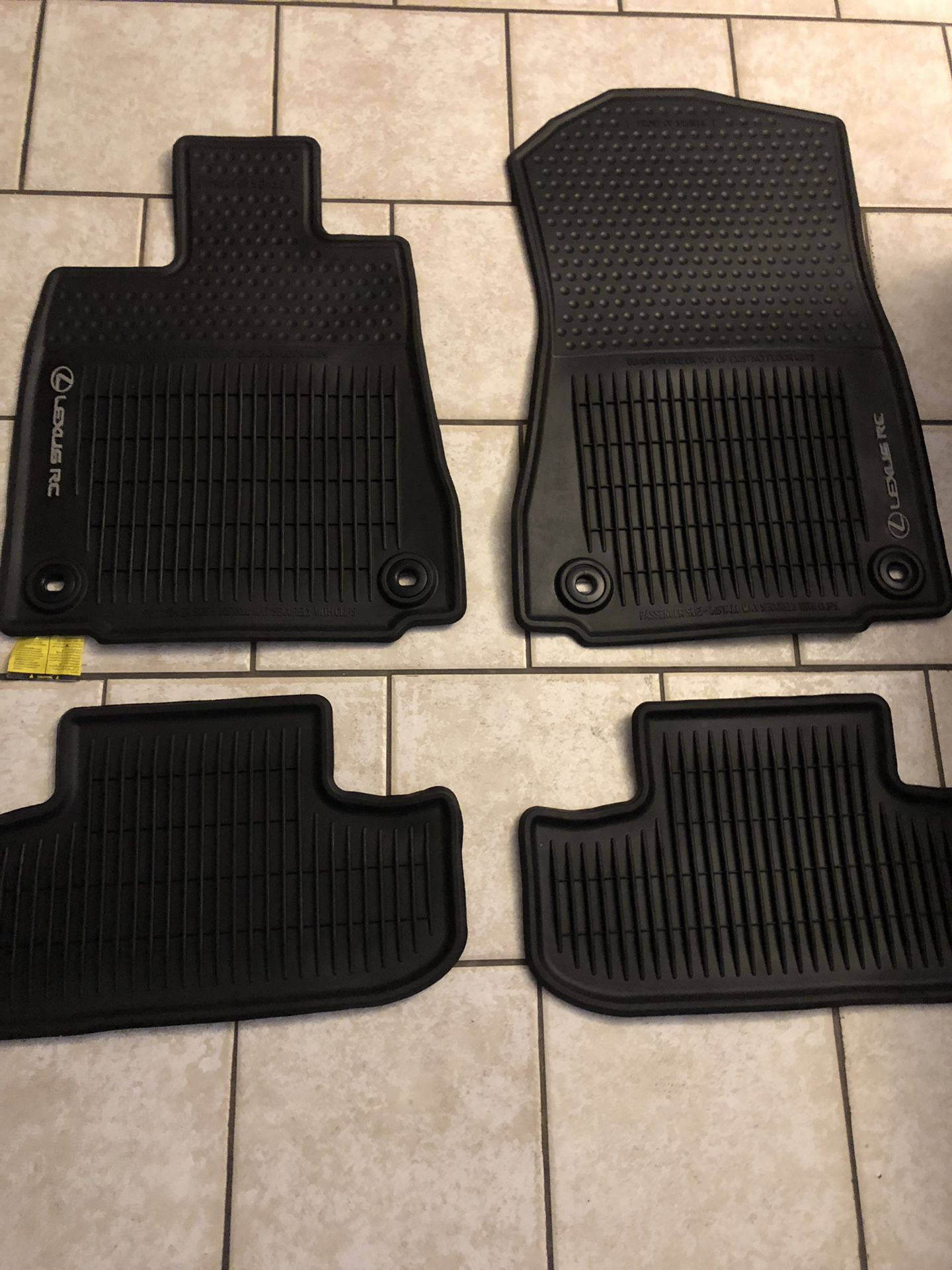 LEXUS RC 350 COUPE BLACK RUBBER ALL WEATHER FLOOR MATS,FITS 2015-2018