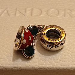 Pandora Authentic Brand New Disney Minnie Head Dangling Charm With Pouch 