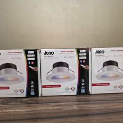 Set of 3 – Juno Smart 4” Recessed LED Downlights (Color Changing + Tunable White)