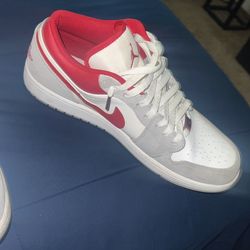 Size 12 Jordan low’s Red Grey And White