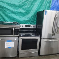 Stainless Steel Refrigerator Stove Dishwasher And Microwave All Good Working Conditions $999