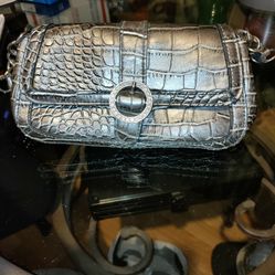 Warehouse Woman's Silver Bum Crossbody Bag 3 In 1 Clutch