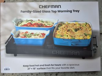 21X16" Family size glass top warming tray