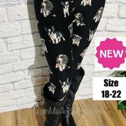 NEW Womens Bulldog Leggings Soft As Lularoe OS/TC/TC2 