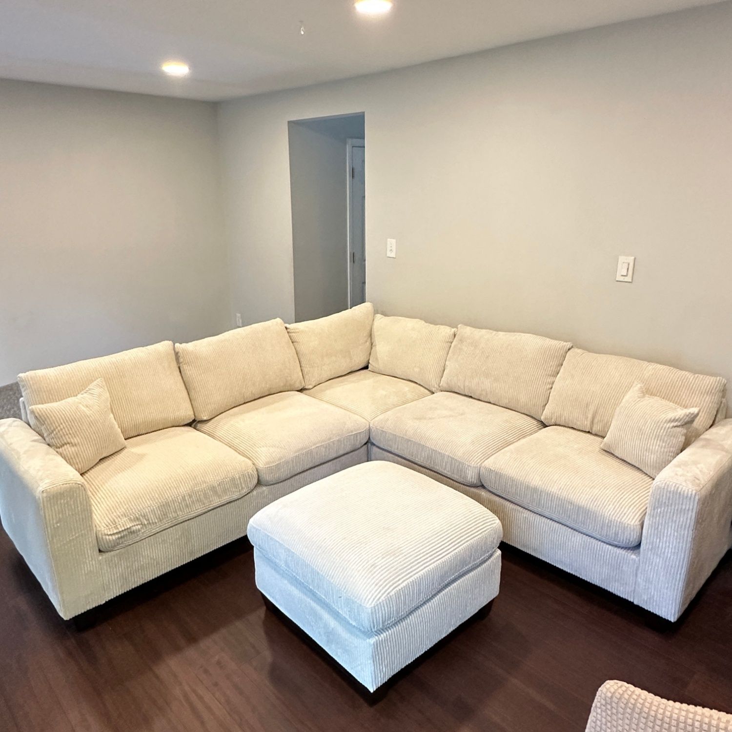 Beige Corduroy Sectional NEW! - Delivery Available