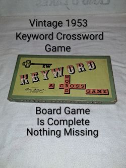 Vintage 1953 Keyword Crossword Game Board Game In Excellent New Condition (Is Complete Nothing Missing)