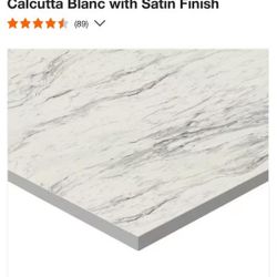 THINSCAPE 8 ft. L x 25 in. D Engineered Composite Countertop in Calcutta Blanc with Satin Finish