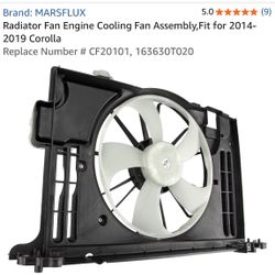 Radiator Fan 2014-2016 Toyota Corolla