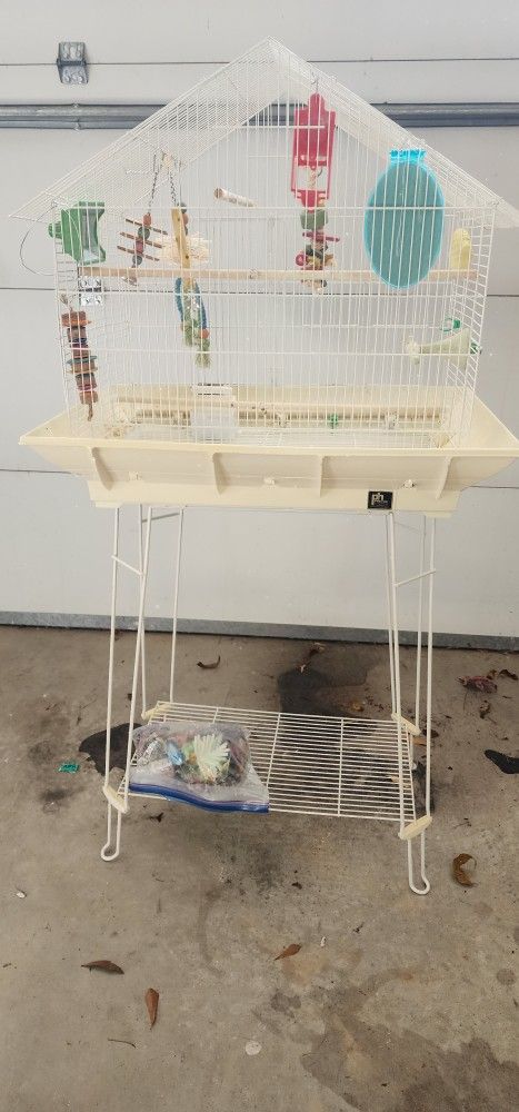 Bird Cage With Toys/accessories
