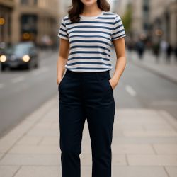 Moschino Cheap & Chic Italy Women’s Navy Cropped Pants Cotton Blend Sz 10