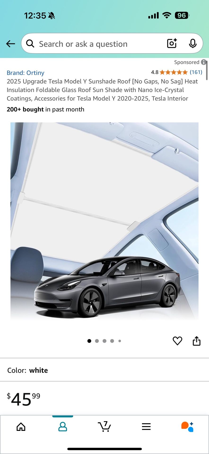 2020-2025 Tesla Model Y Sunshade Roof