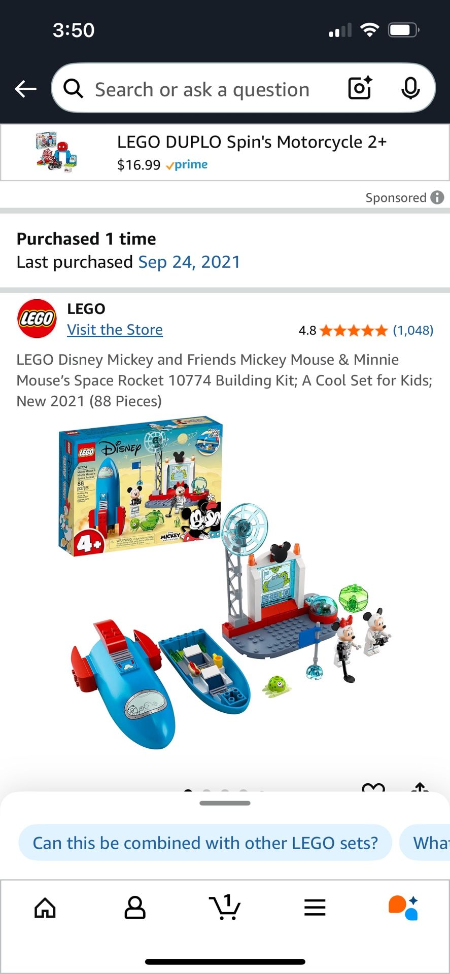 LEGO Disney Mickey and Friends Mickey Mouse & Minnie Mouse’s Space Rocket 10774