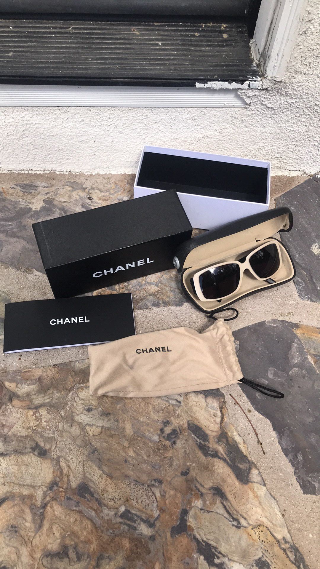 Chanel White Framed Sunglasses