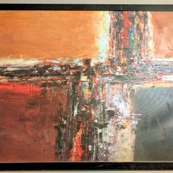 Vintage IKEA Hallaryd Oil Painting - Extra Large Framed 48" x 36"....Signed "Devine"