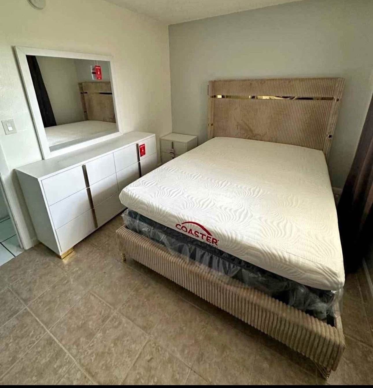 New 4-Piece Bedroom Set In Box- Shop Now Pay Later