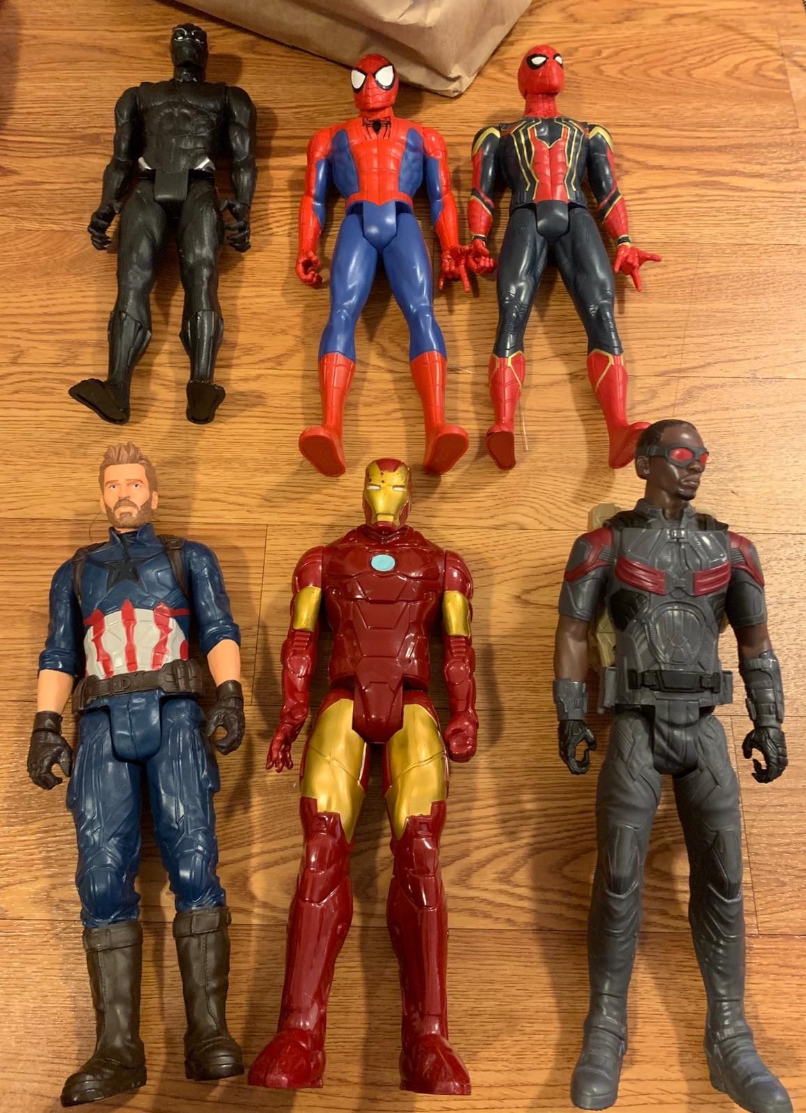 6 large action figure toys