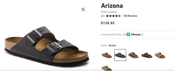 Birkenstock Arizona Black Oiled Leather, Size 40, $105 OBO