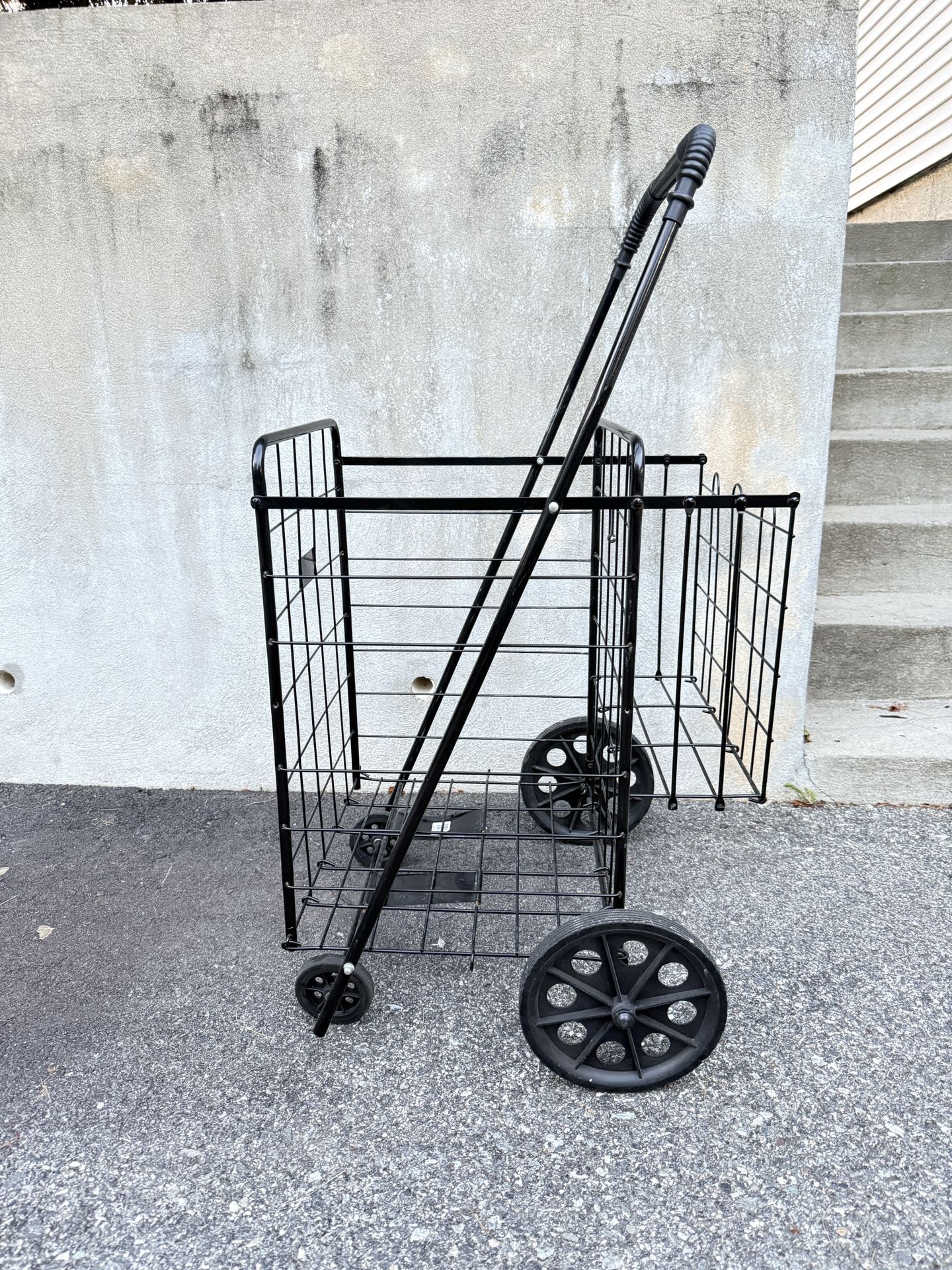 Jumbo Shopping/Laundry Folding Cart | Double Basket