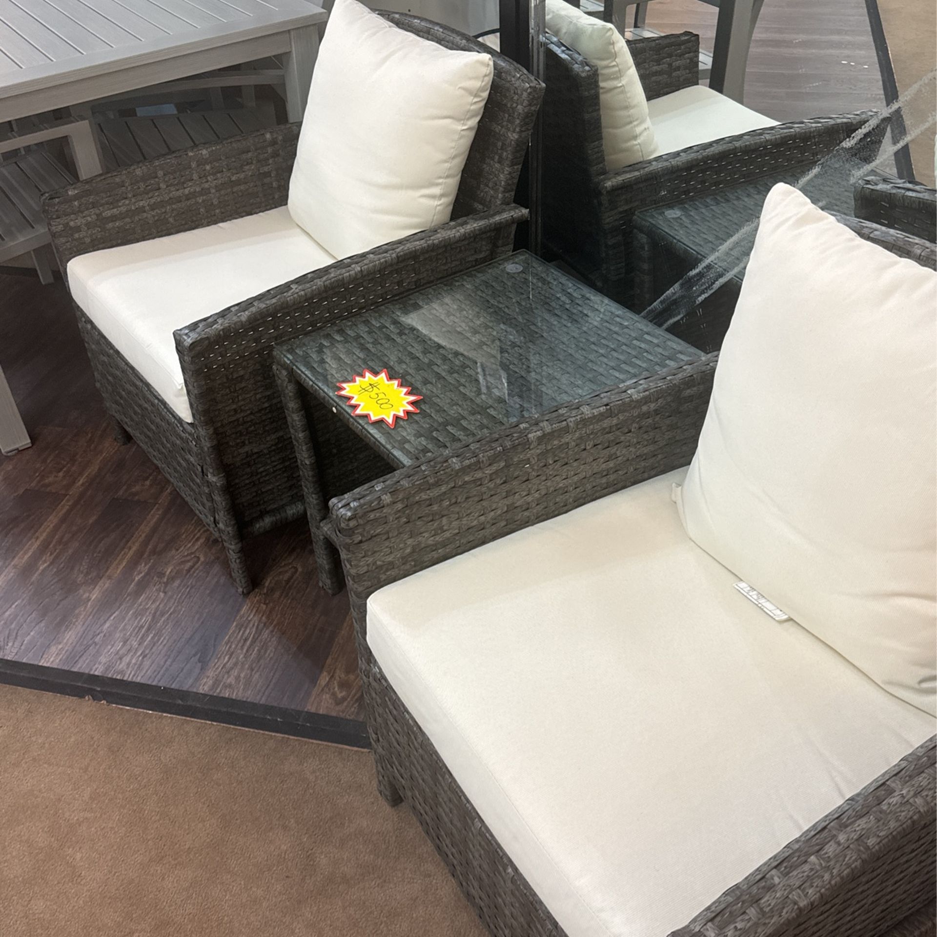 Outdoor Chair Set 3 Pc