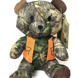 Camouflage Bear With Hunting Vest Stuffed Animals Plush Toy Mossy Oak NEW 