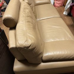 Gold Leather Sofa 
