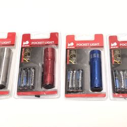 Pocket LED flash light with batteries. Brand new Packed