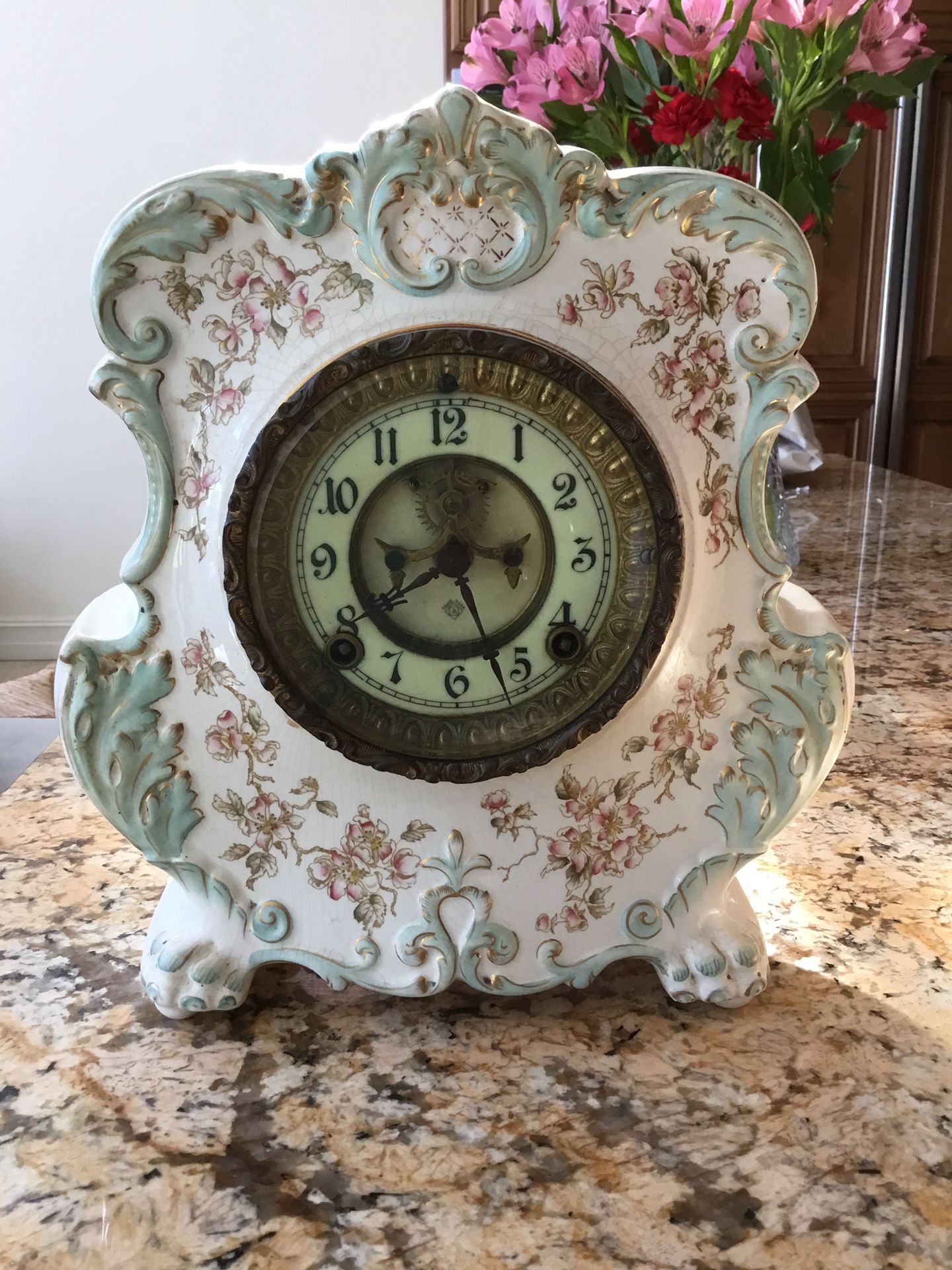Antique porcelain clock..