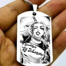 Harley Quinn Charm Hot Keychain Stainless Steel 