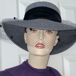 HAT - PLAZA SUITE BY BETMAR GRAY AND BLACK VELVET WITH  display picture 2