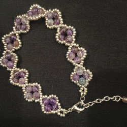 Amethyst Natural Stone Bracelet, Healing Chakra