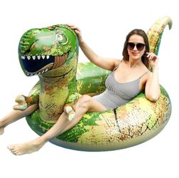 62'' Dinosaur Pool Floats Inflatable Floaties Swimming Rings Tube Float