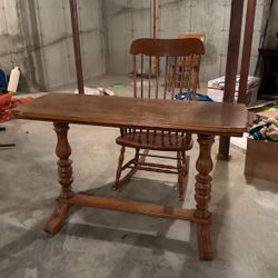 rocking chair and table 