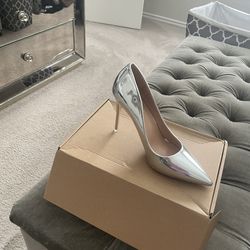 Silver Pumps And Silver High Heel Sandals 