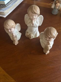 Porcelain Angel Figurines , Set of 3