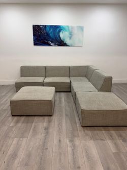 Pottery Barn Sectional Fabric Sofa Modular Couch 6Pcs FREE DELIVERY