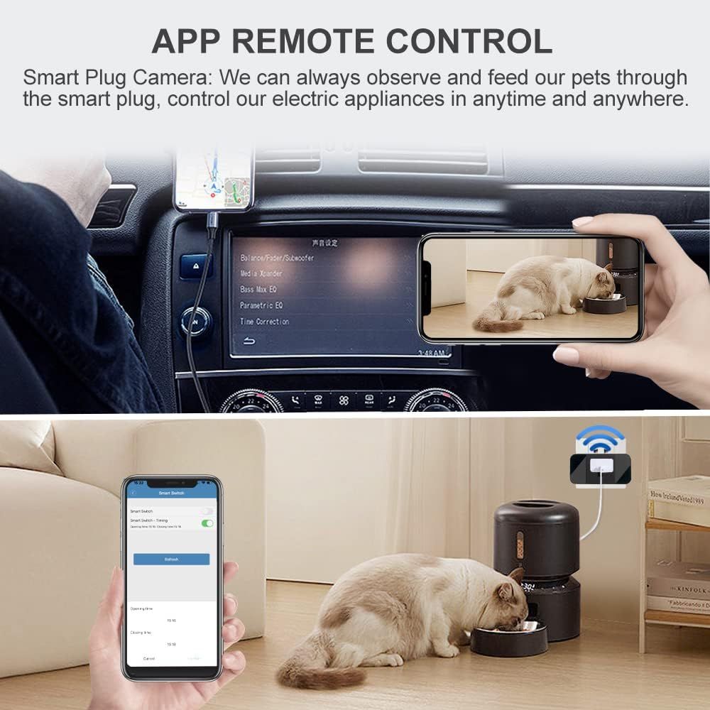 Mini Smart Plug with Wireless-Hidden-Camera, Spy Camera Socket Charger Wi-Fi Remote Control in 1080P/2K/4K Full HD Nanny Cam with Night Vision and Mot
