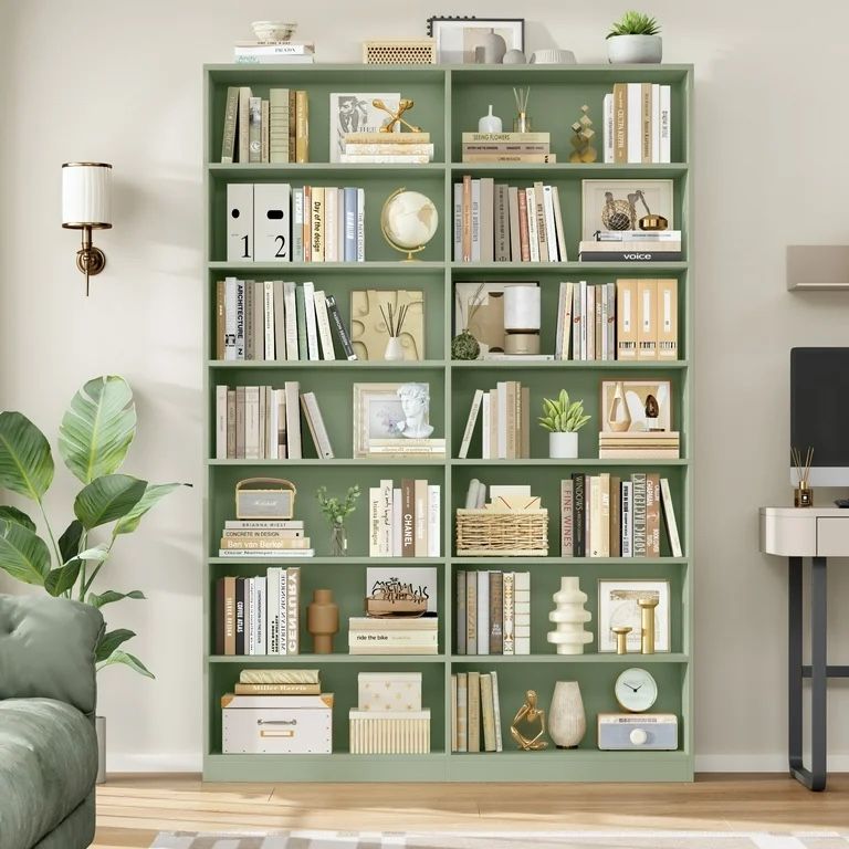 7-Tier Large Green Bookcase