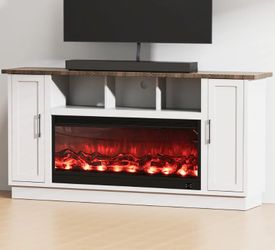 SALE💫Fully Assembled TV stand with an electronic fireplace