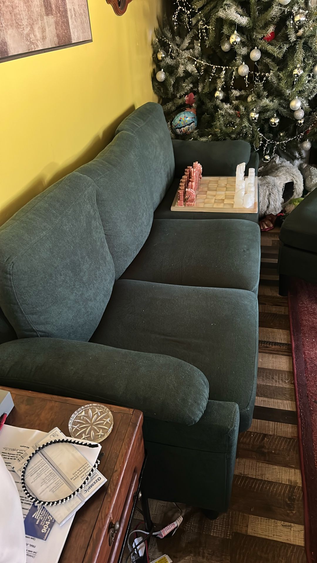 Forest Green  Like New  Sofa With Storage