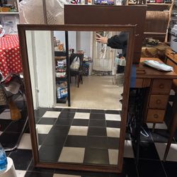Large Wooden Framed Mirror