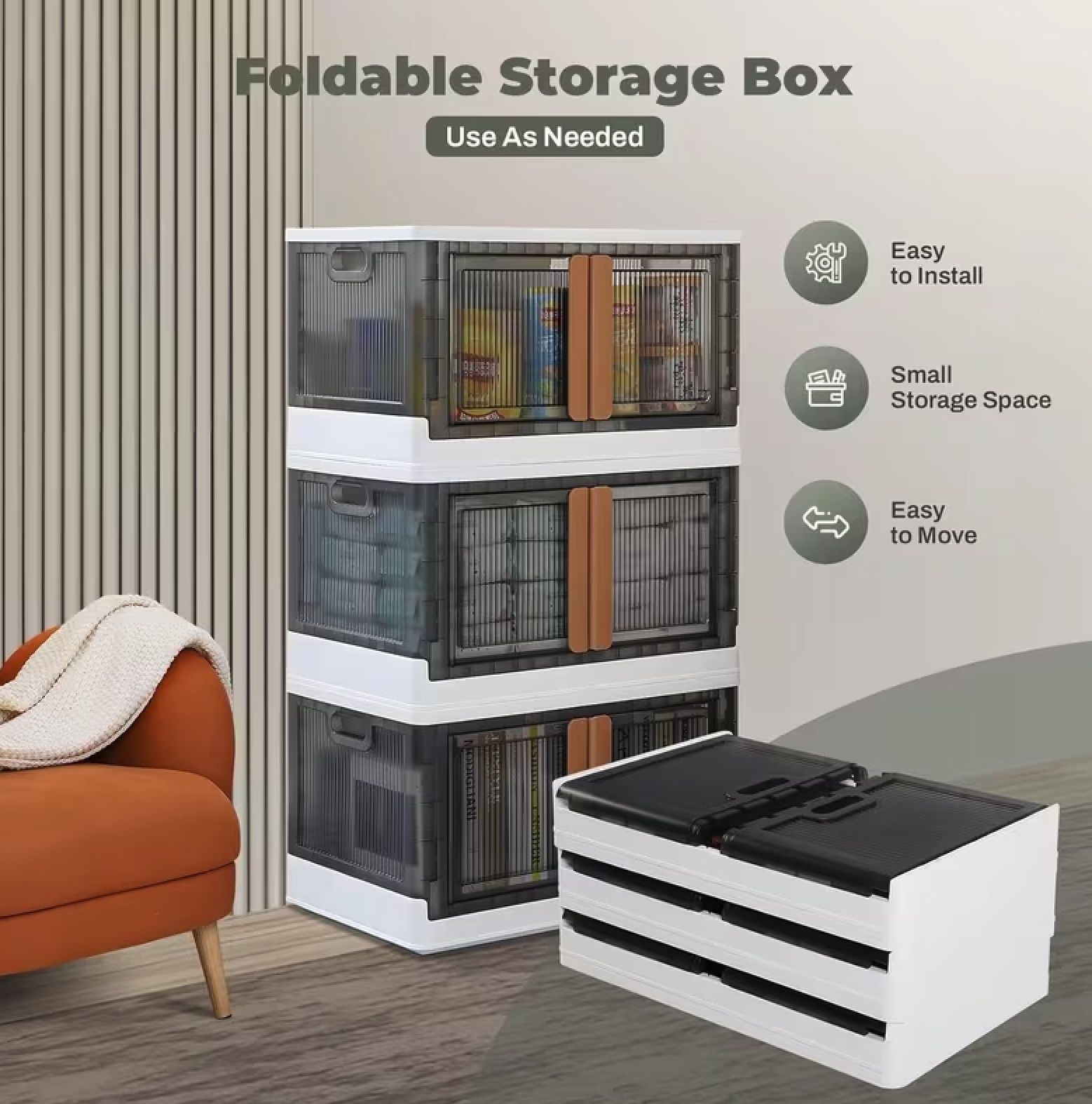19 Gal (each) Foldable Storage Bins