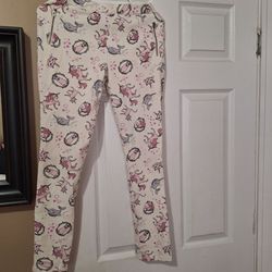 Unicorn print stretch pants