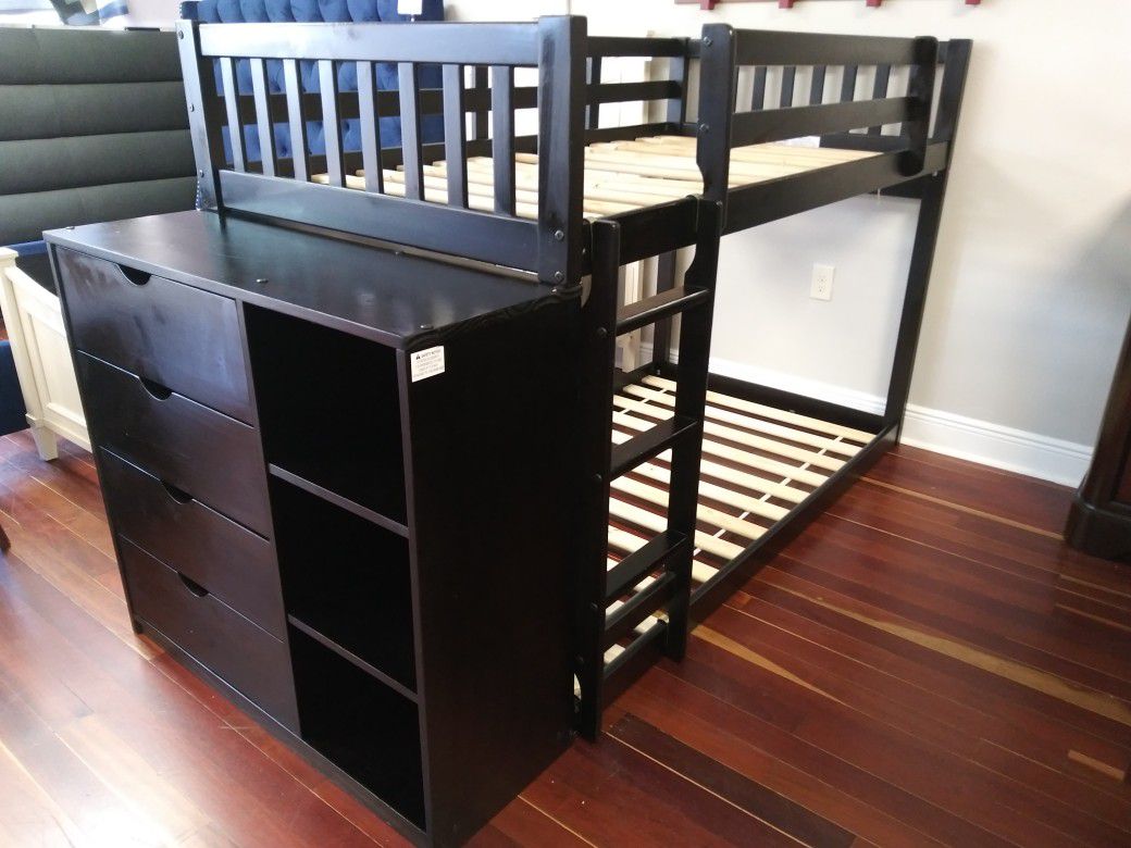 Twin Size Bunk Bed With Dresser Chest