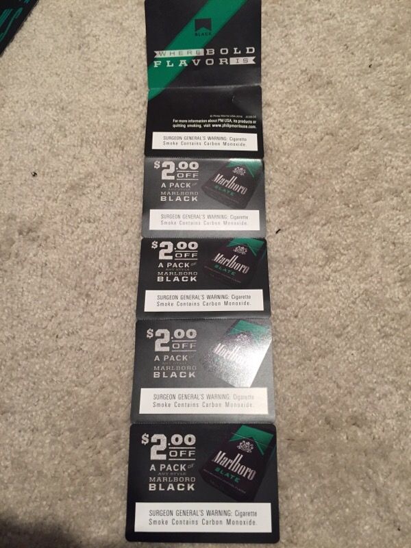 Marlboro $2.00 off coupons of any style cig smoke