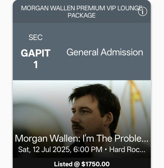 📣 Morgan Wallen Pit Tickets I Have 2 Tickets For 1100 A Piece